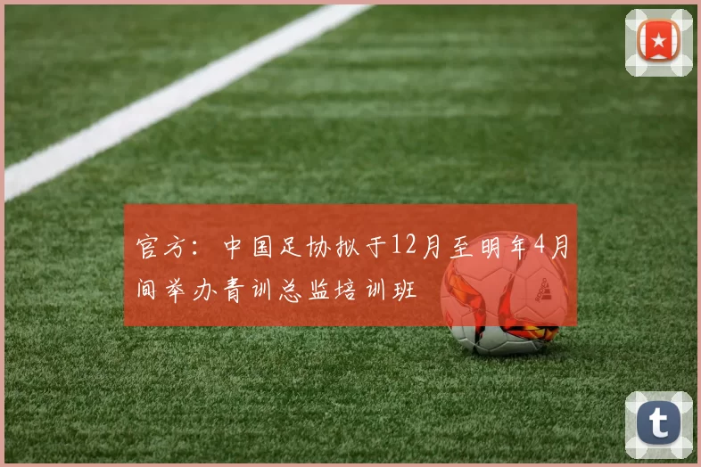 官方：中国足协拟于12月至明年4月间举办青训总监培训班